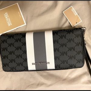 Michael Kors Wallet NWT, MK black logo print